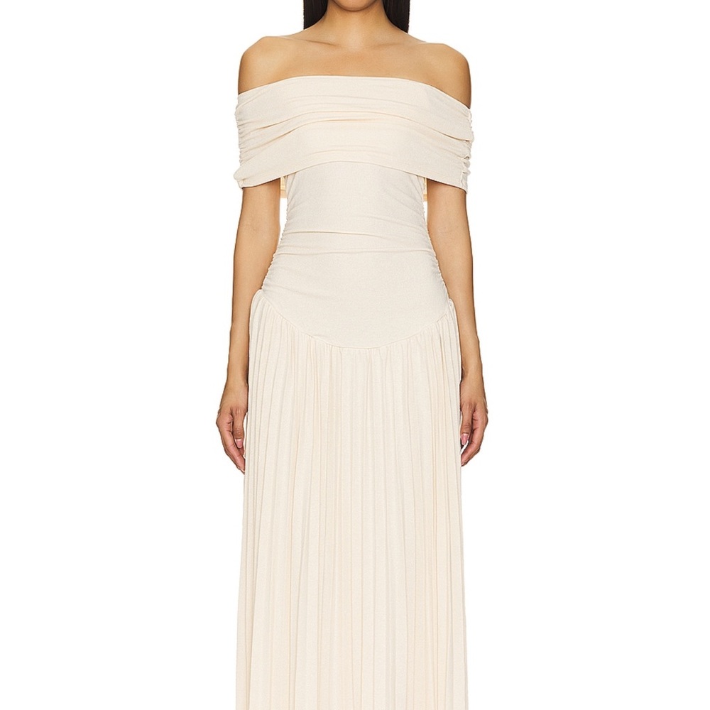 Elegant Cream Off-Shoulder Dress